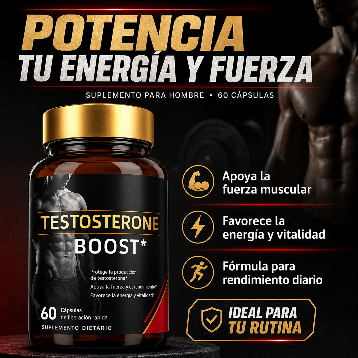 Suplemento Testosterone Boot 60 Cap