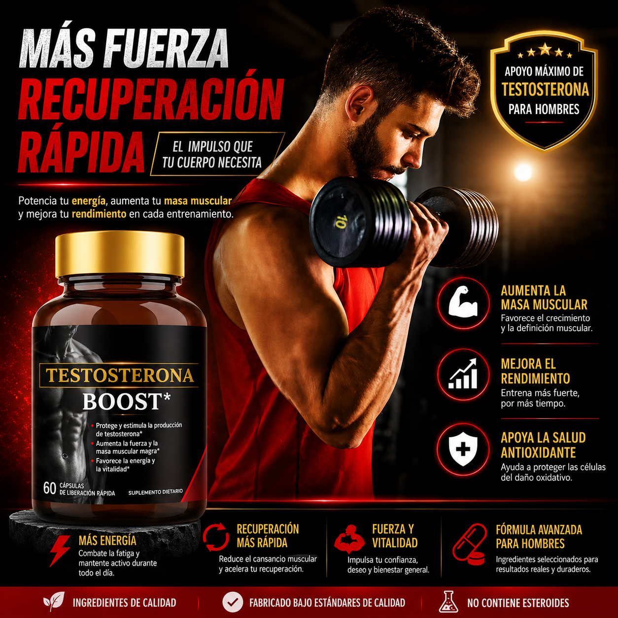 Suplemento Testosterone Boot 60 Cap